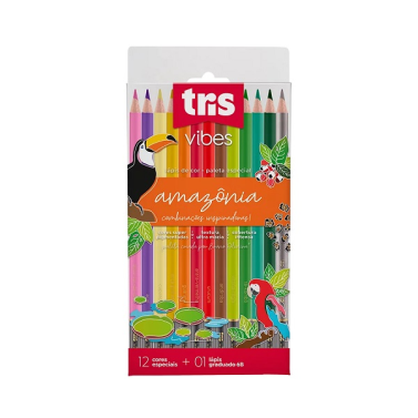 Estojo Lápis de Cor C/12 Vibes Amazônia 613604 Tris